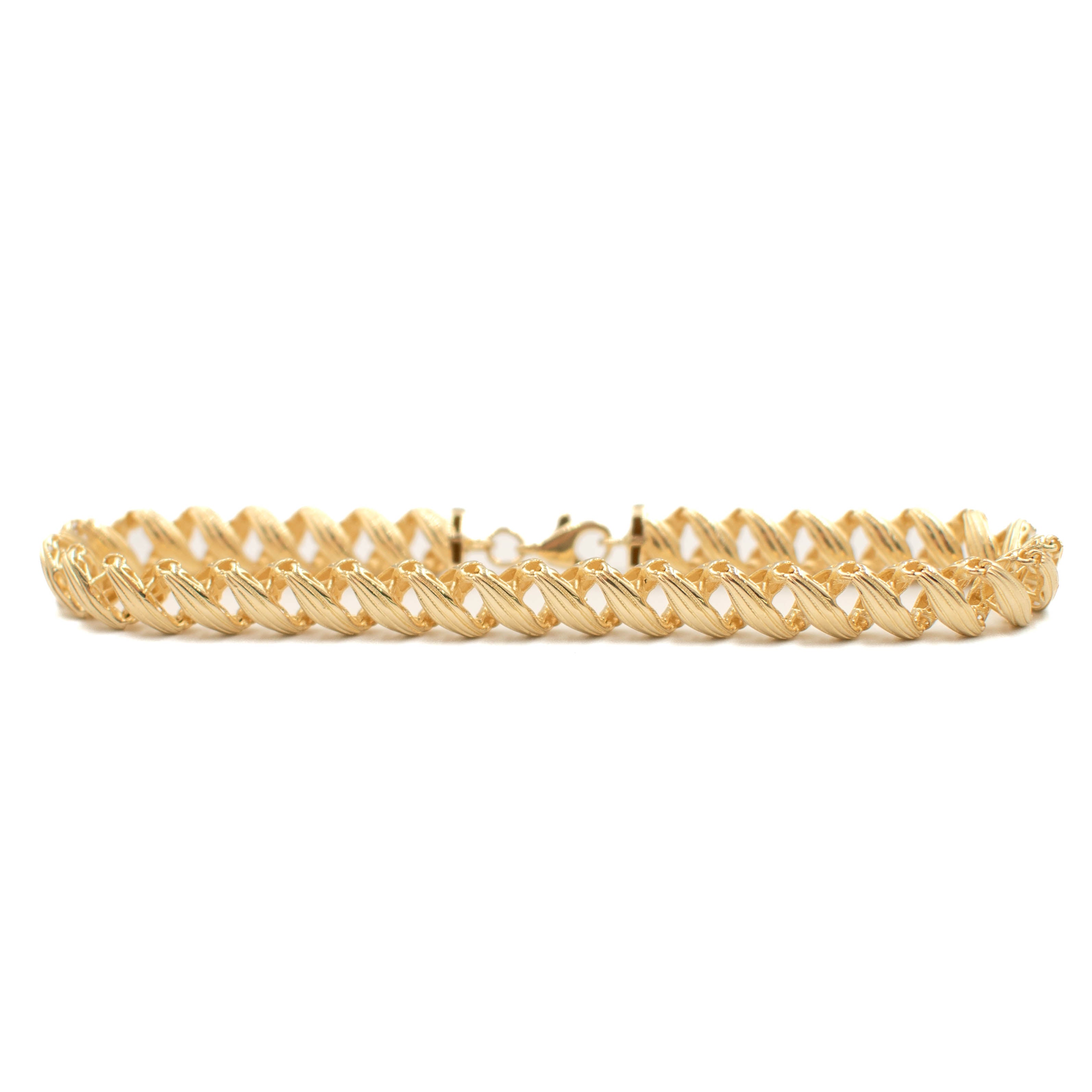 PULSERA HUECA ORO 14K