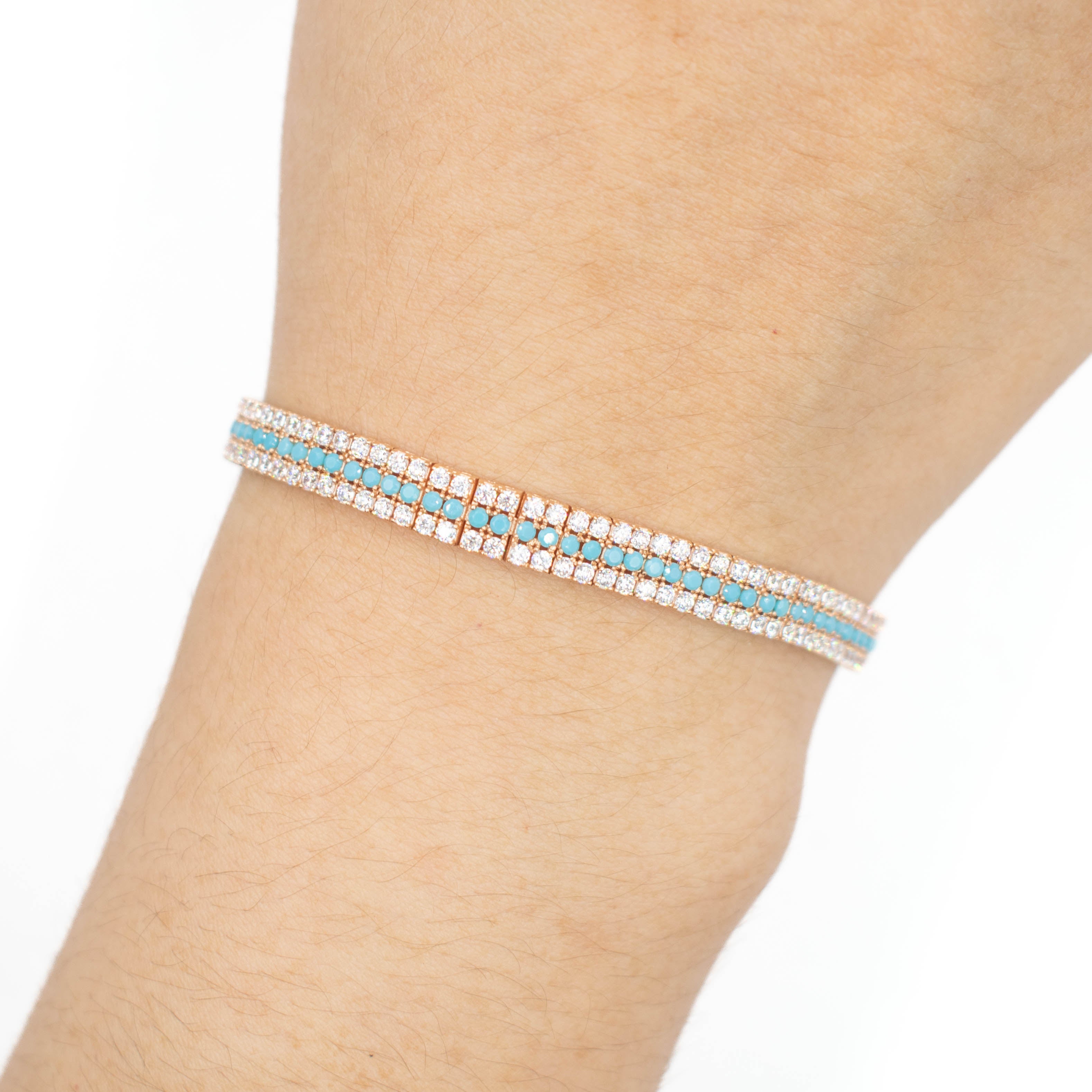 PULSERA CON PIEDRAS ZIRCONIAS ORO 14K