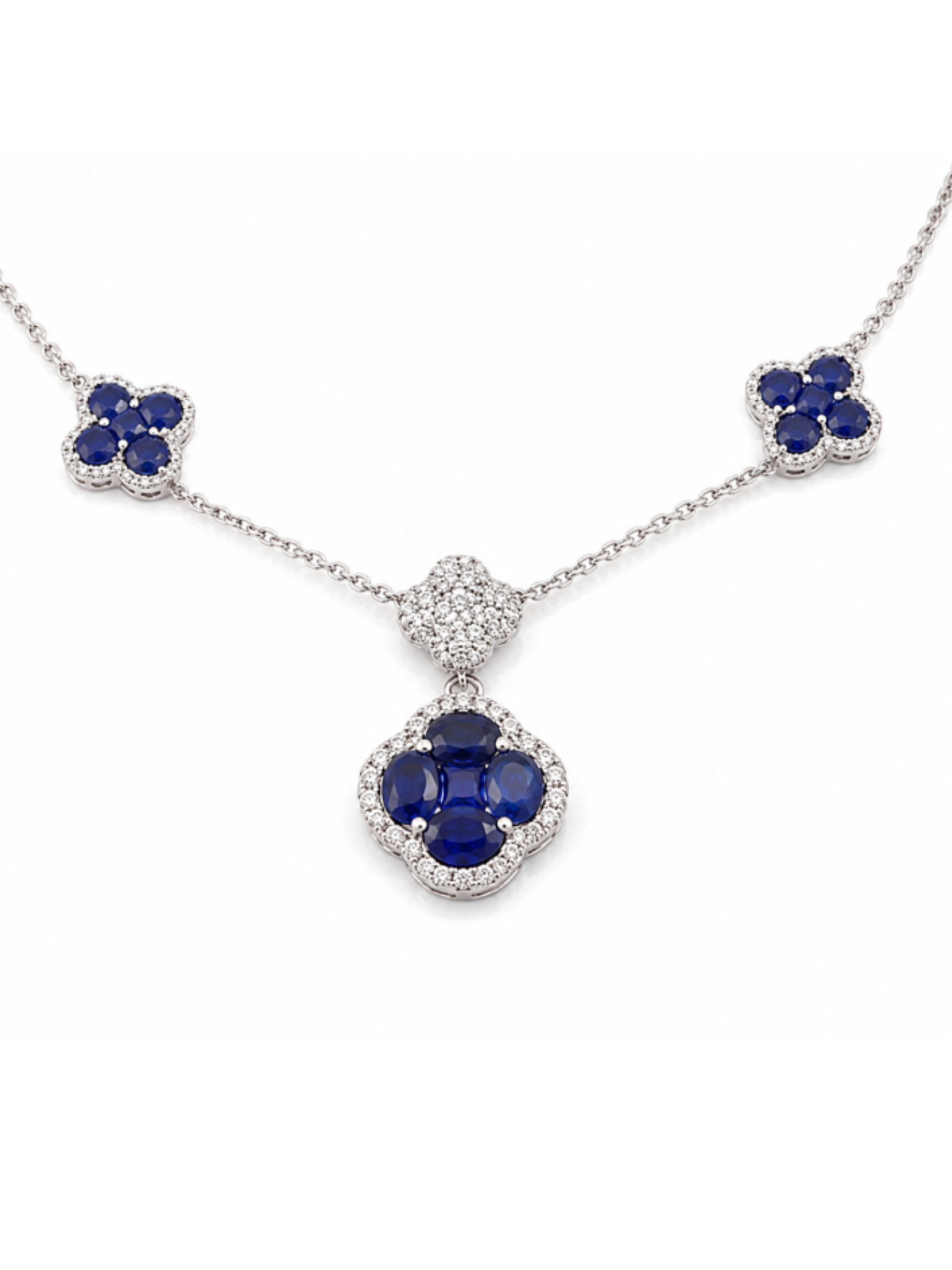 GARGANTILLA ZAFIRO EN ORO BLANCO 14K