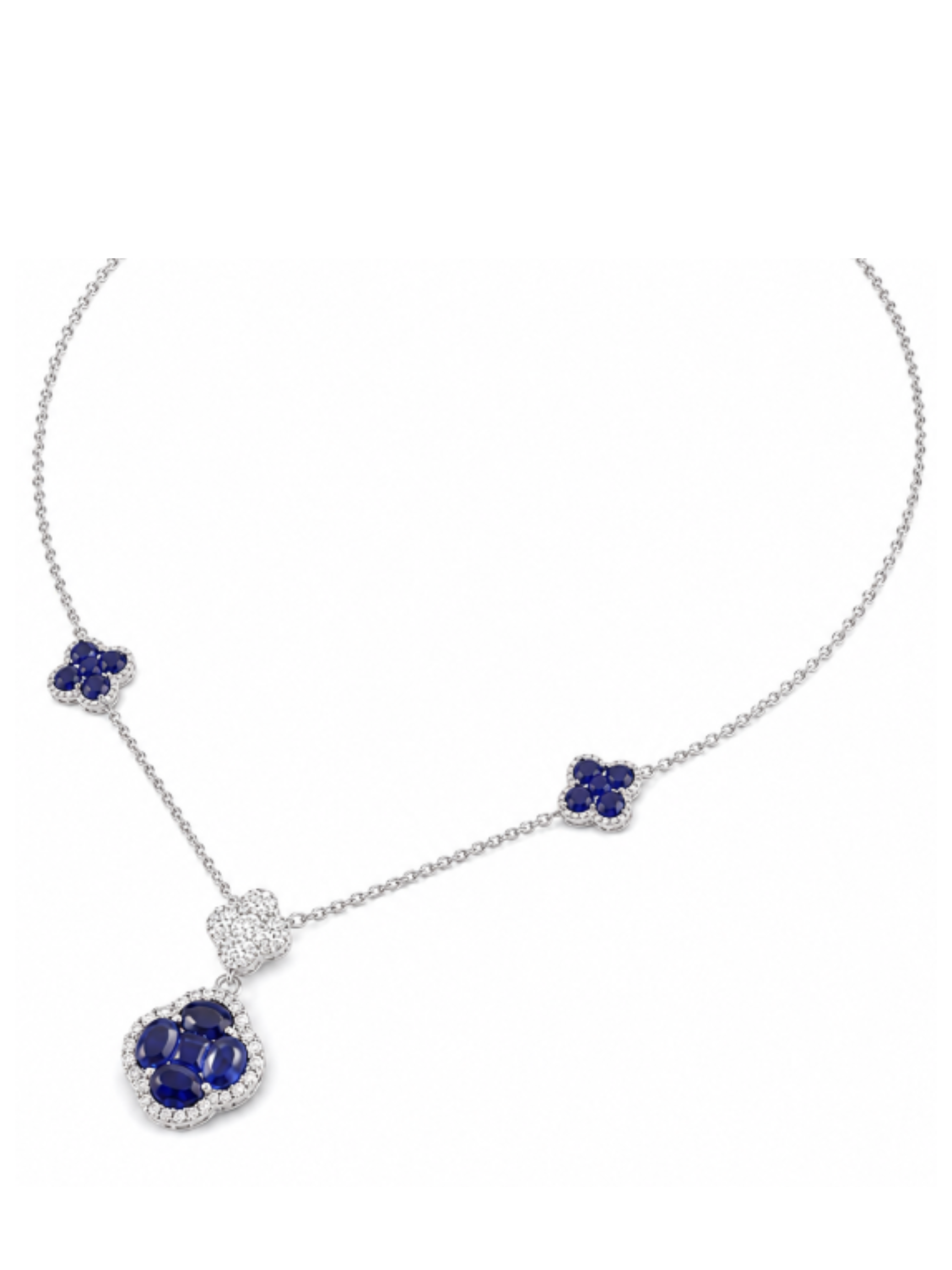 GARGANTILLA ZAFIRO EN ORO BLANCO 14K