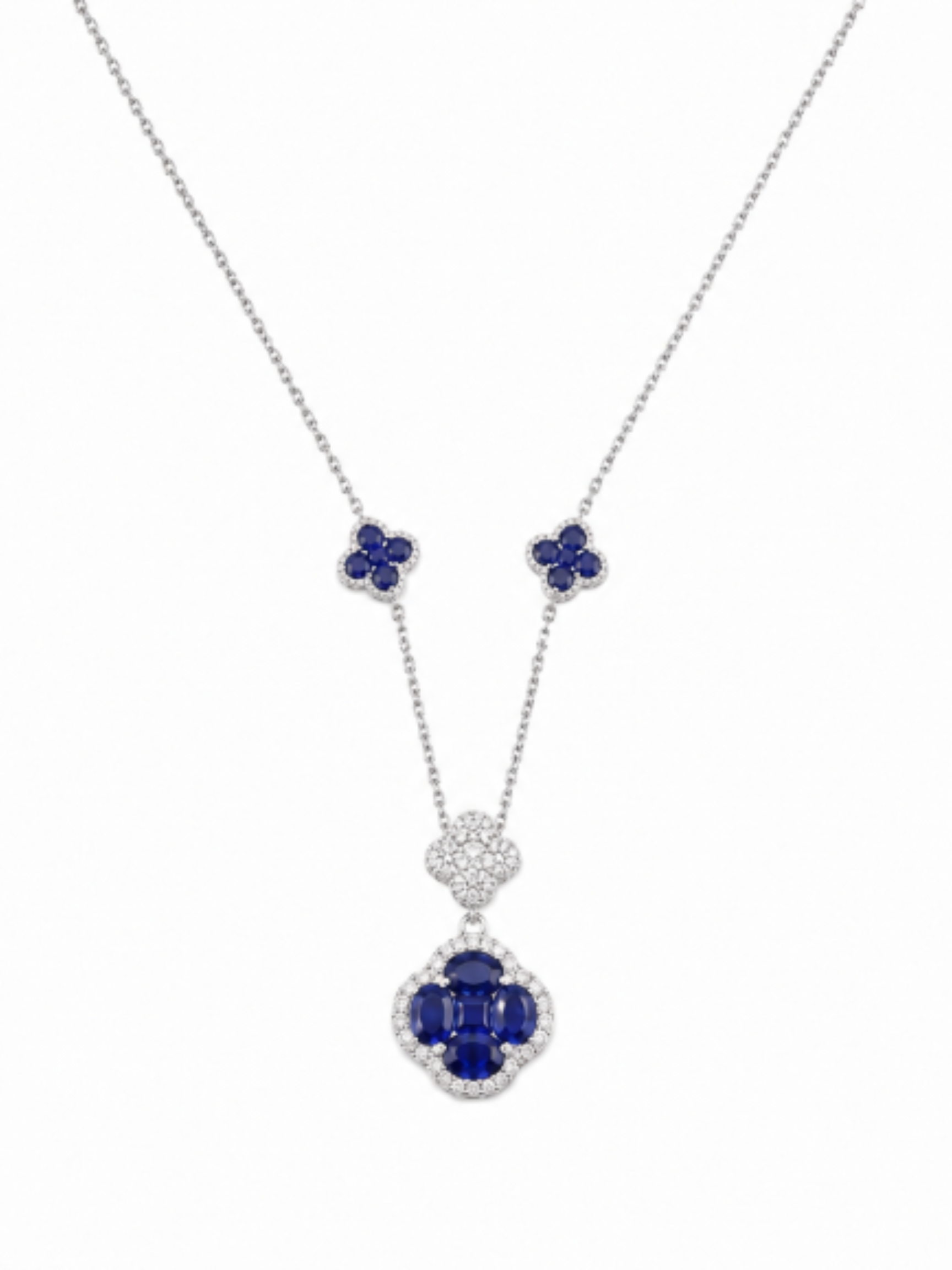 GARGANTILLA ZAFIRO EN ORO BLANCO 14K