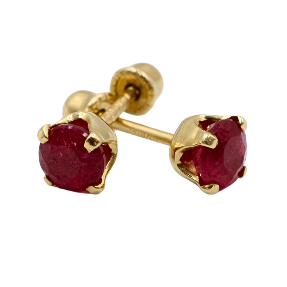 BROQUEL RUBÍ ORO 14K