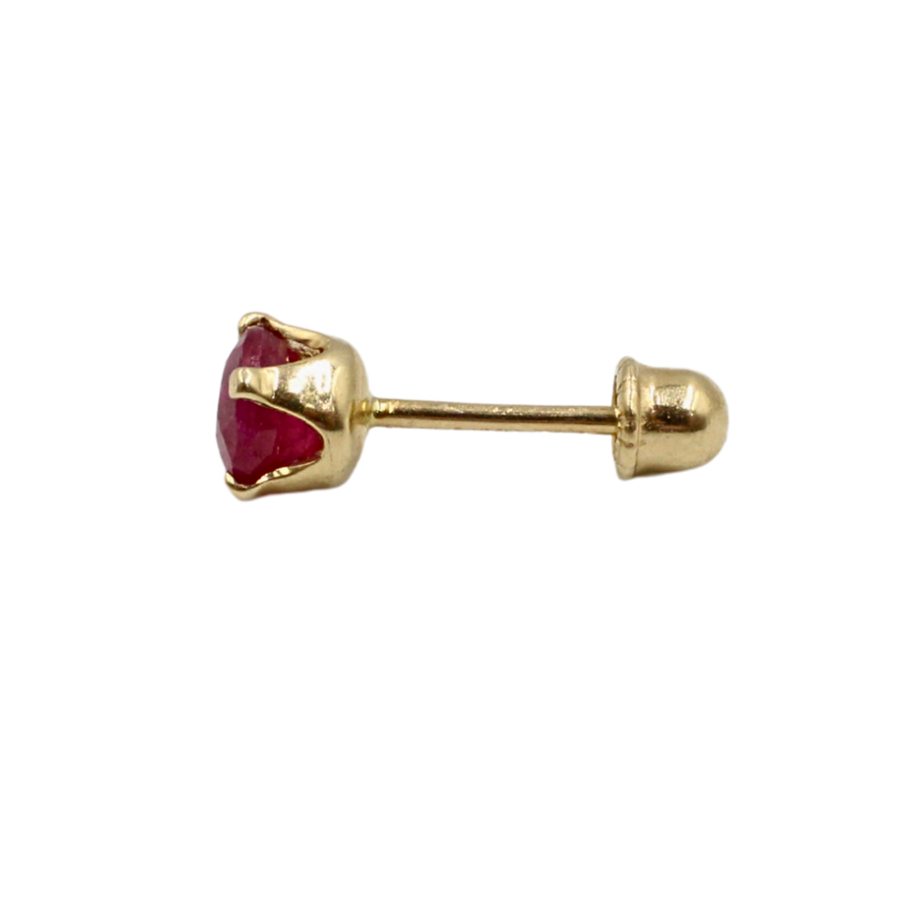 BROQUEL RUBÍ ORO 14K