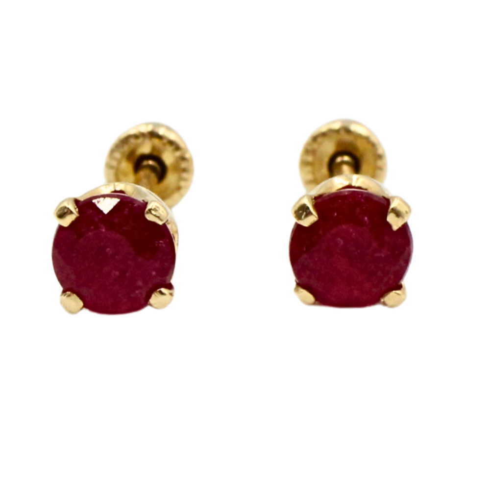 BROQUEL RUBÍ ORO 14K