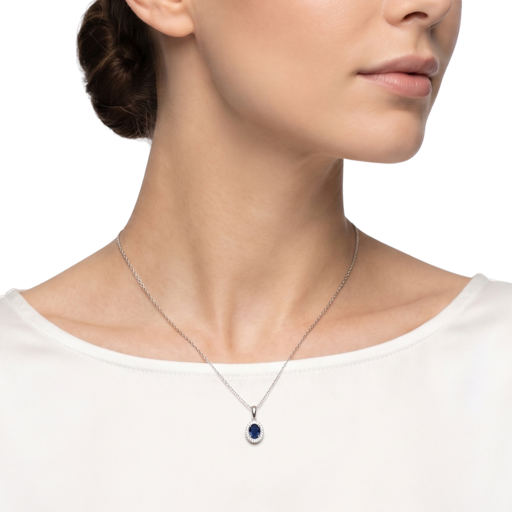 GARGANTILLA ZAFIRO ORO BLANCO 18K