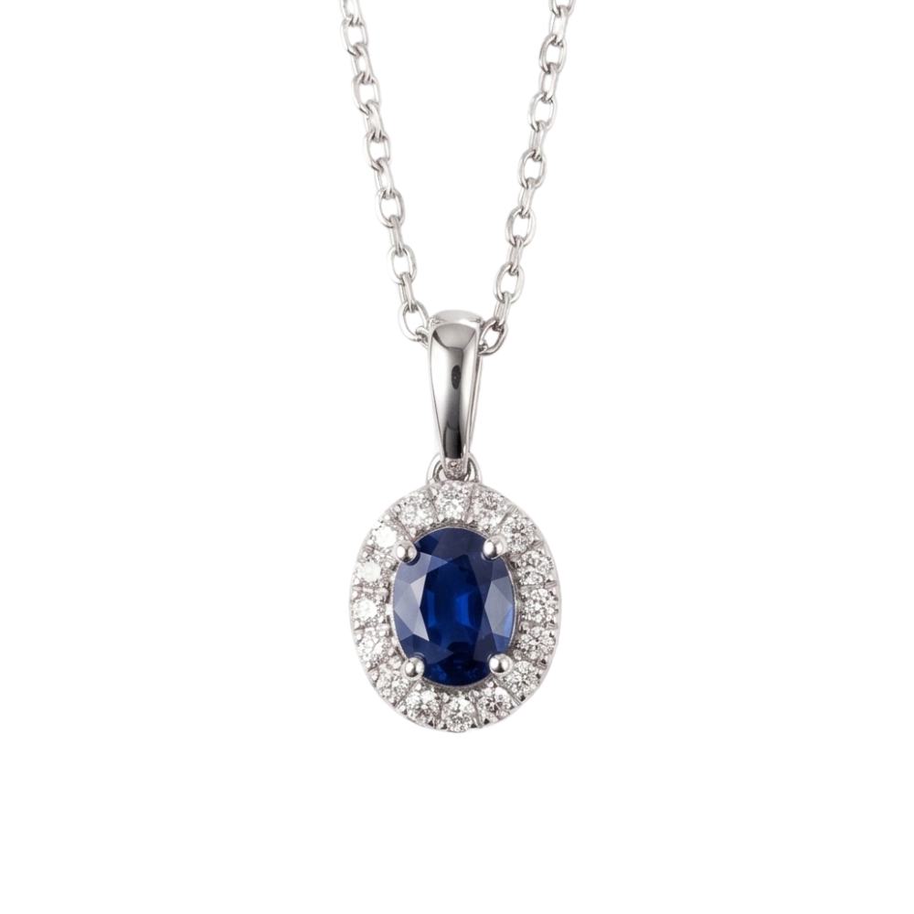GARGANTILLA ZAFIRO ORO BLANCO 18K