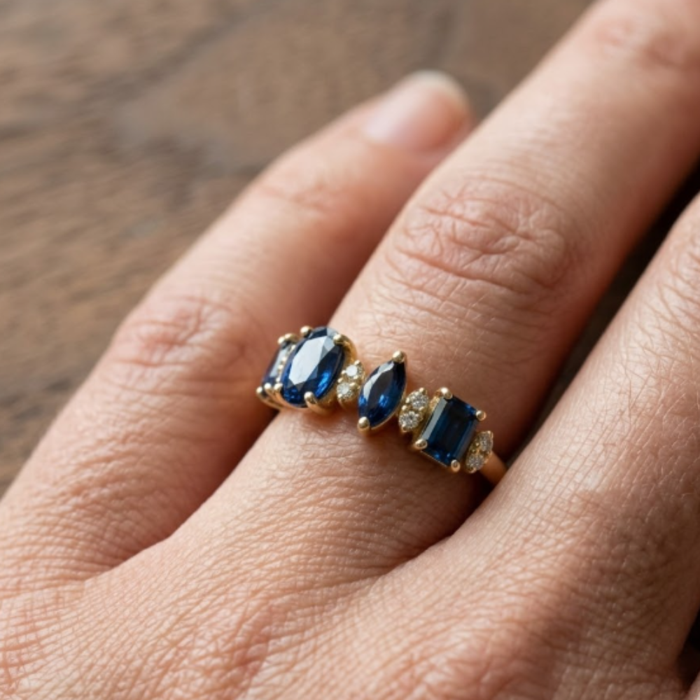 ANILLO ZAFIRO ORO 14K