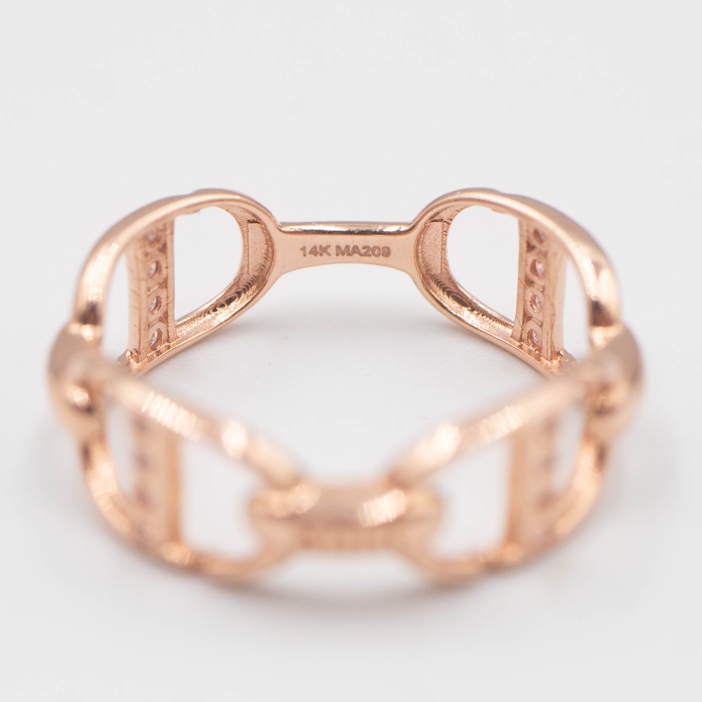 ANILLO ORO ROSA CON ZIRCONIA 14K