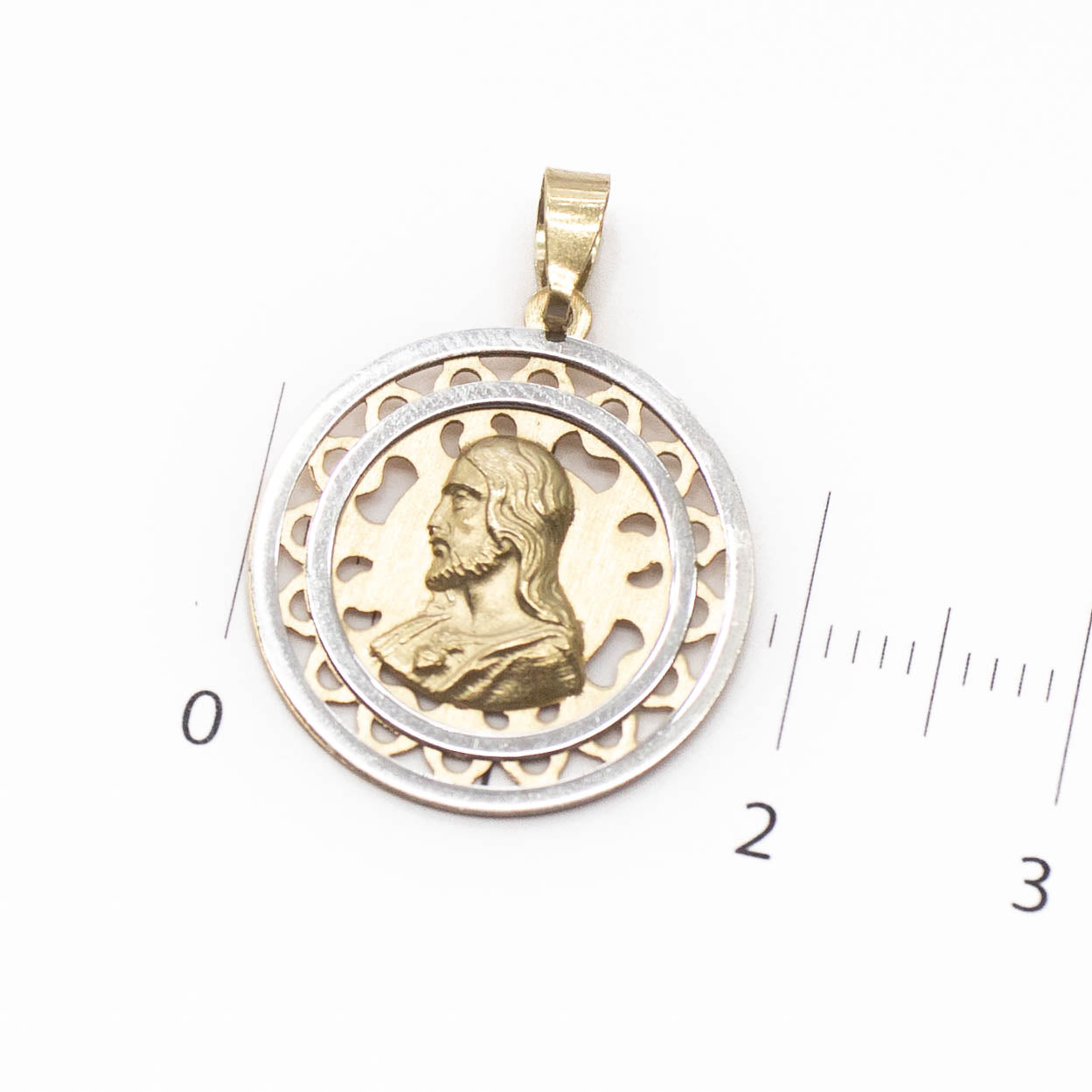 MEDALLA DE SAGRADO CORAZON ORO 14K