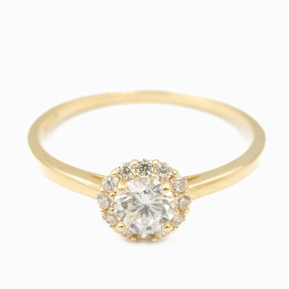 ANILLO DE COMPROMISO CON PIEDRA ZIRCONIA ORO 14K