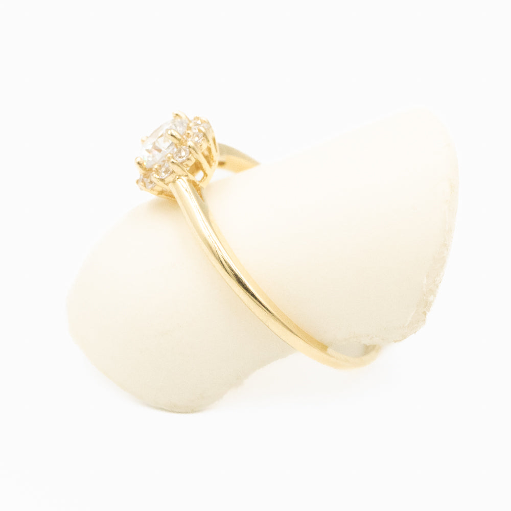 ANILLO DE COMPROMISO CON PIEDRA ZIRCONIA ORO 14K