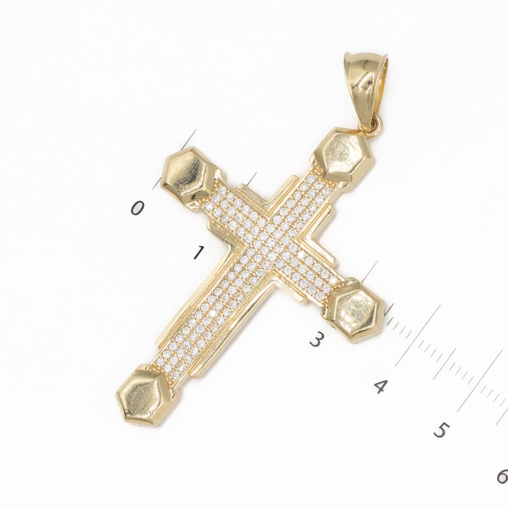DIJE DE CRUZ CON PIEDRA ZIRCONIA ORO 14K