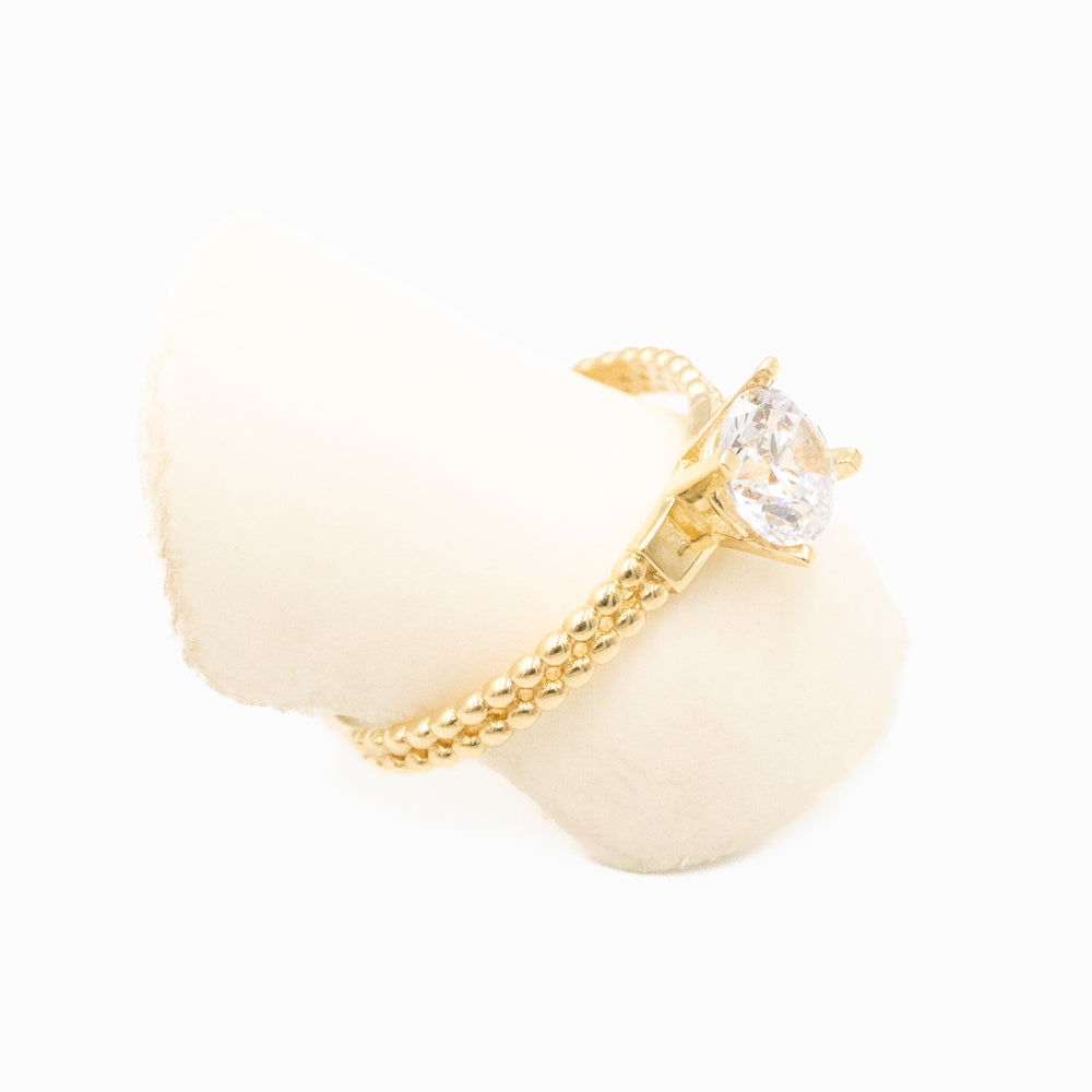 ANILLO DE COMPROMISO CON PIEDRA ZIRCONIA ORO 14K