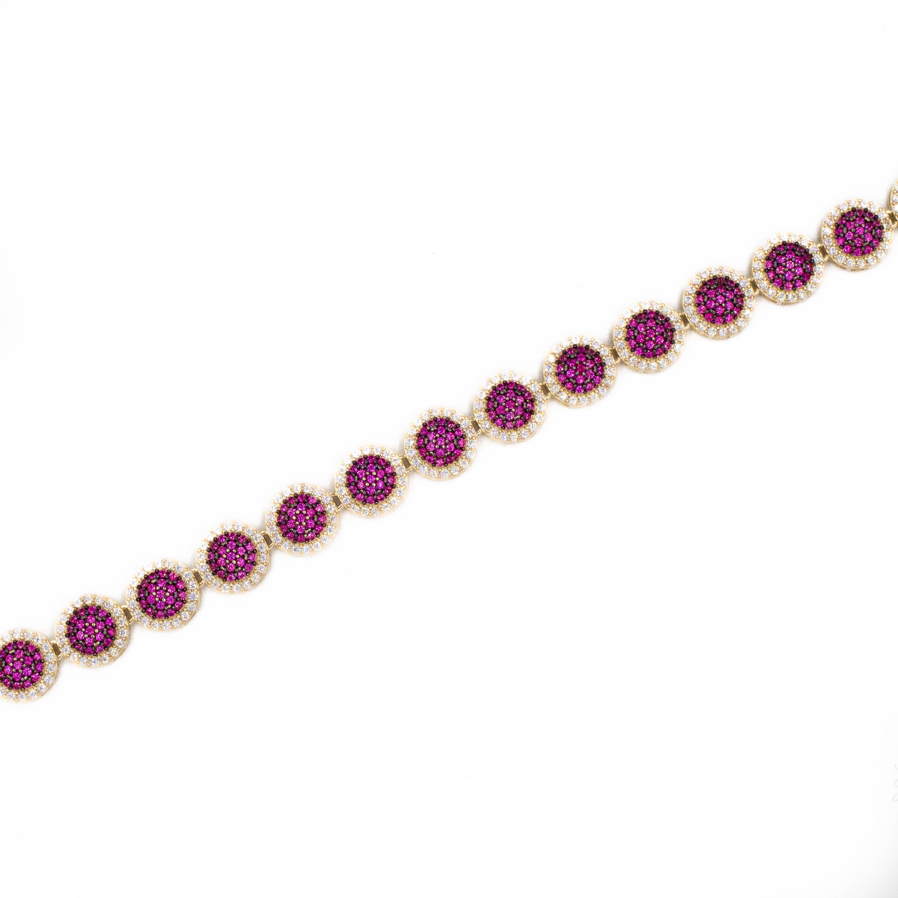 PULSERA ROSA CON PIEDRA ZIRCONIA ORO 14K