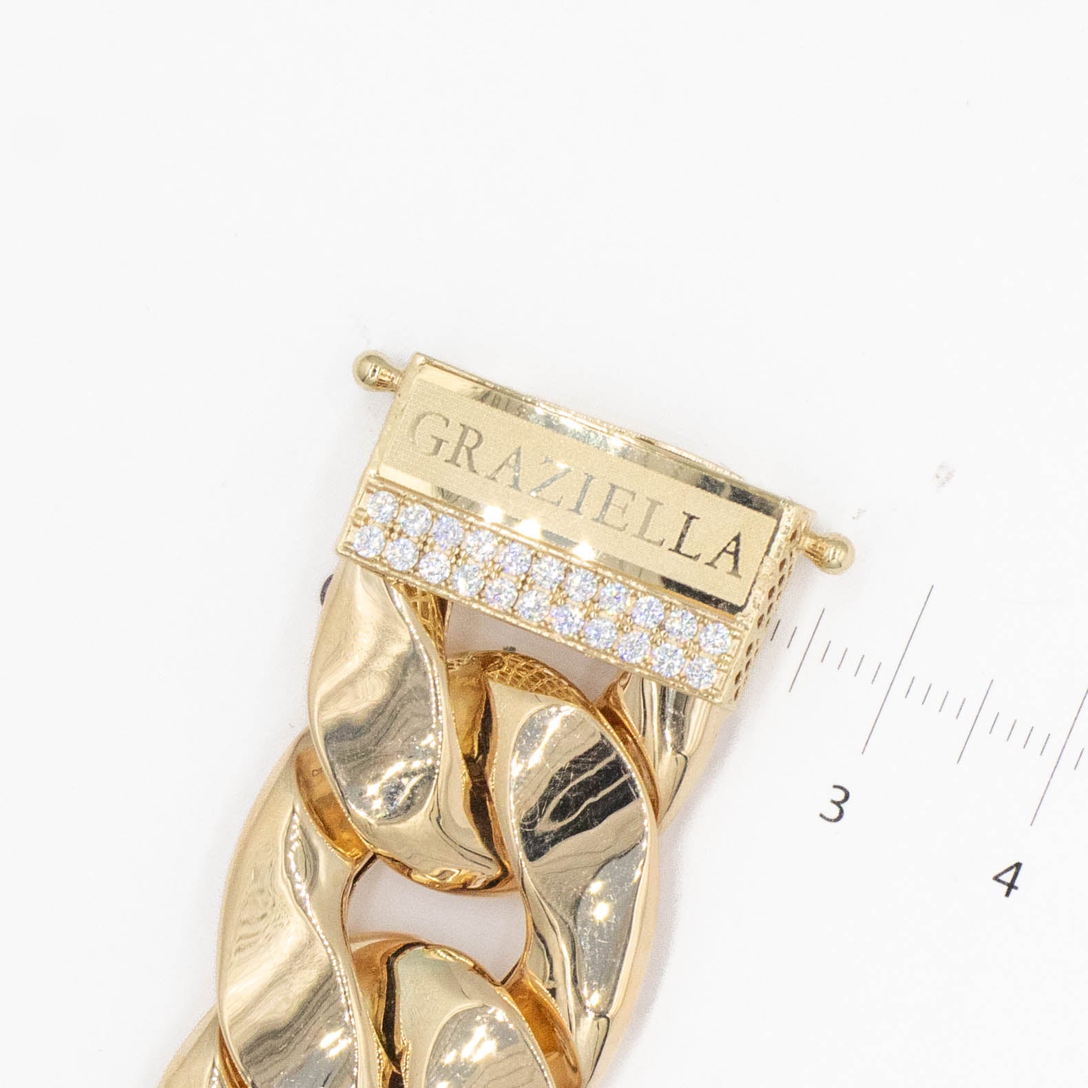PULSERA MARCA DE DISEÑADOR CON ZIRCONIA ORO 14K