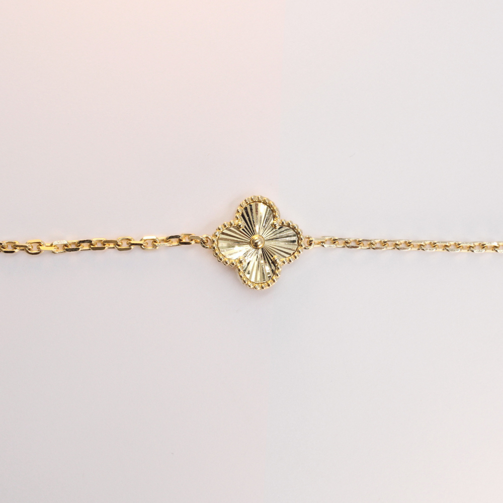 PULSERA TRÉBOL ORO 14K