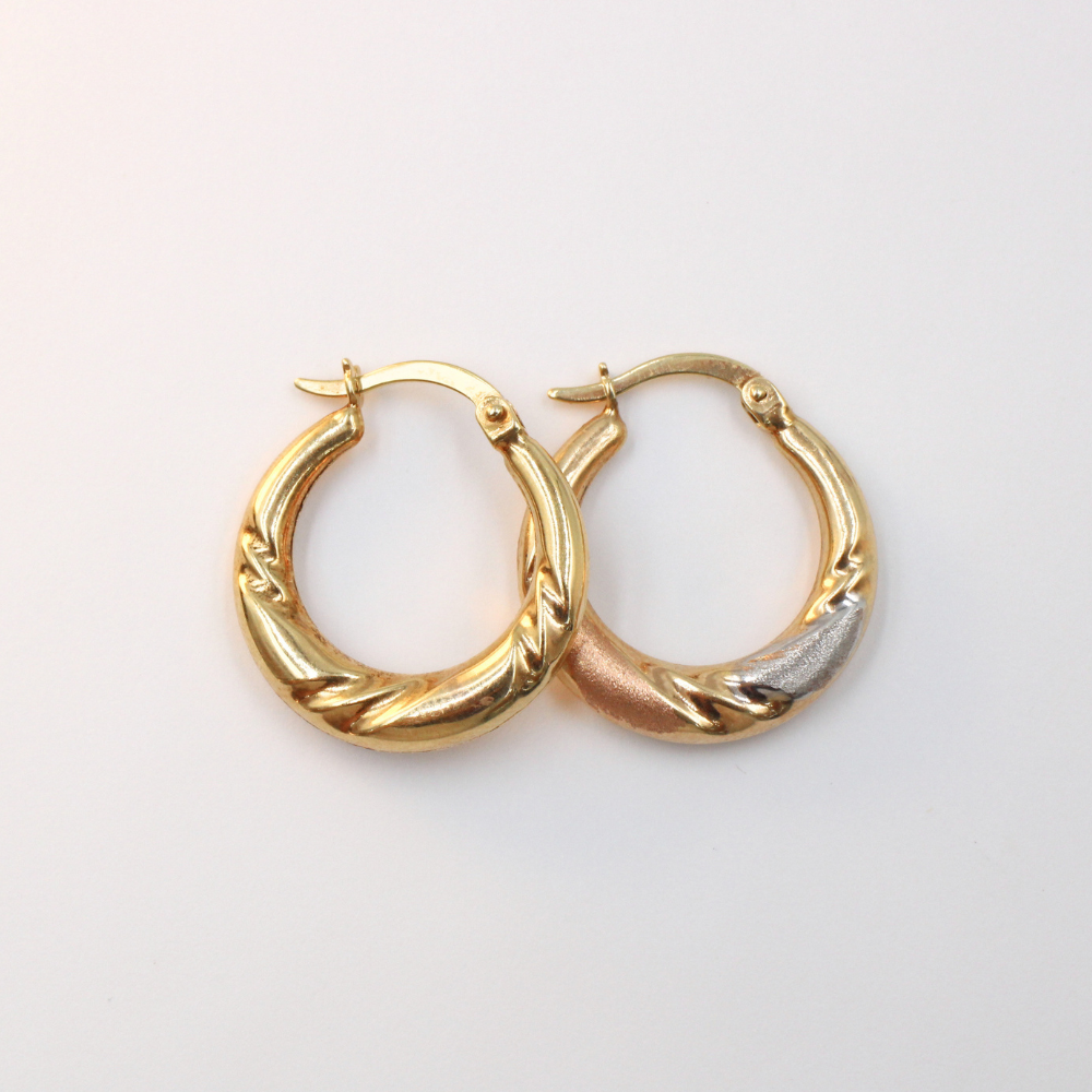 ARRACADAS TRES OROS 14K