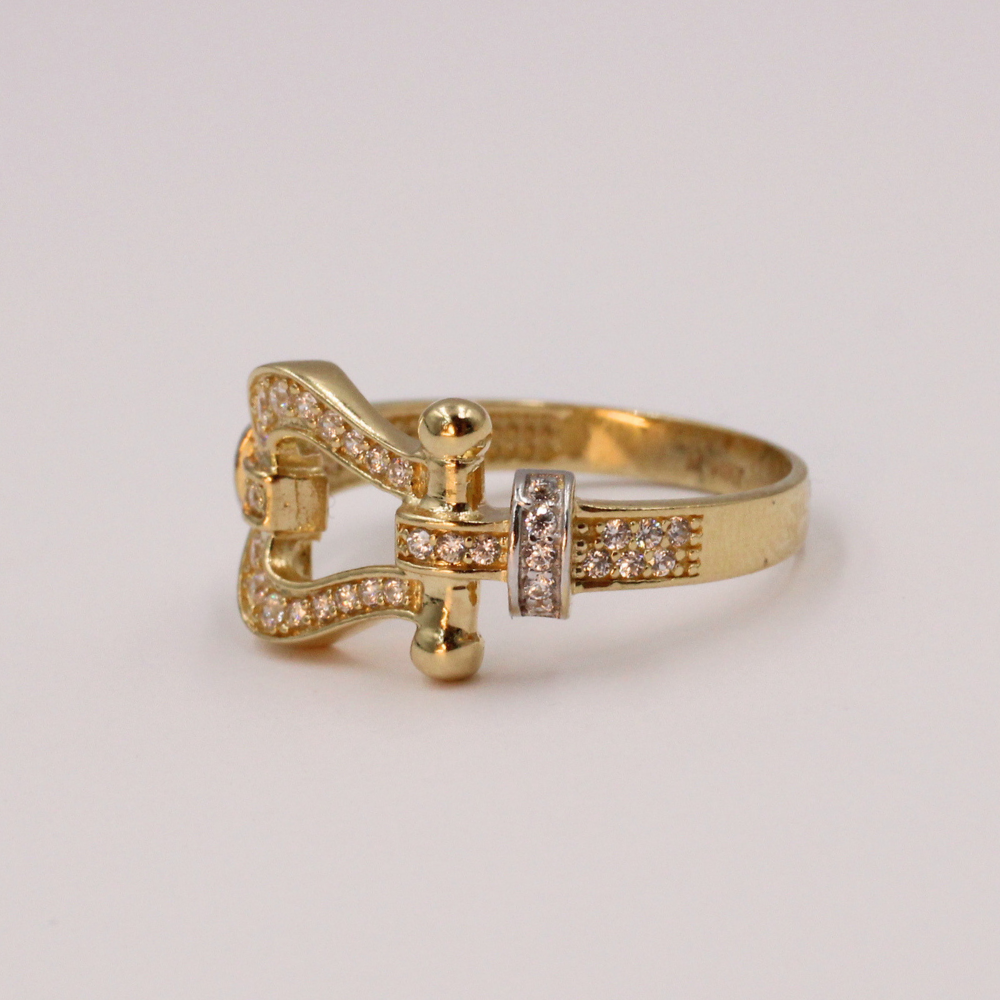 ANILLO HERRADURA ORO 14K