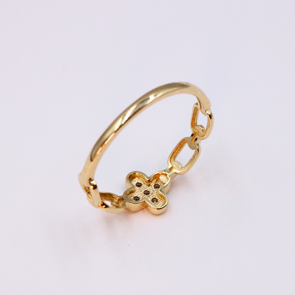 ANILLO TRÉBOL ORO 14K