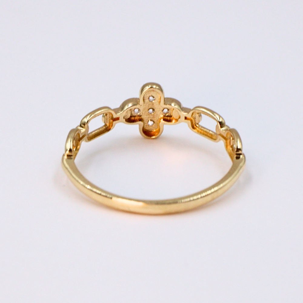 ANILLO TRÉBOL ORO 14K