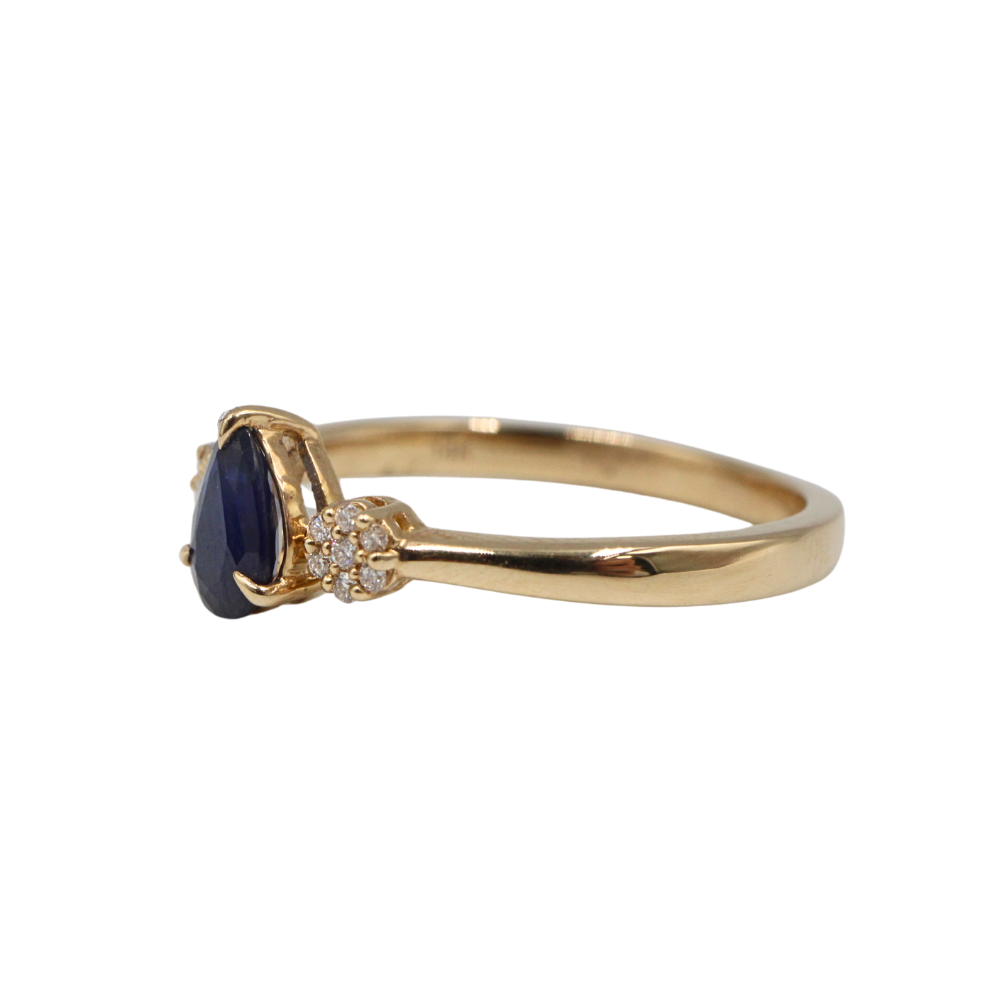 ANILLO ZAFIRO Y DIAMANTES ORO 14k