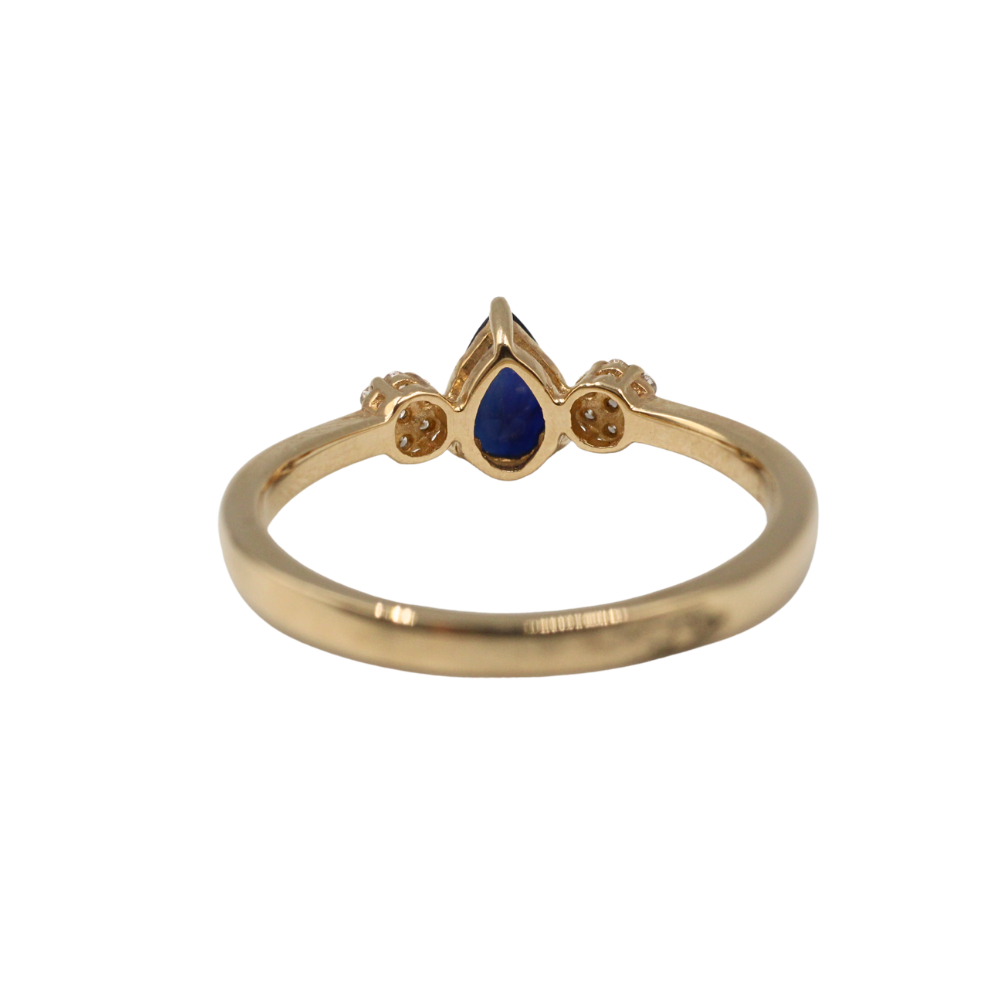 ANILLO ZAFIRO Y DIAMANTES ORO 14k