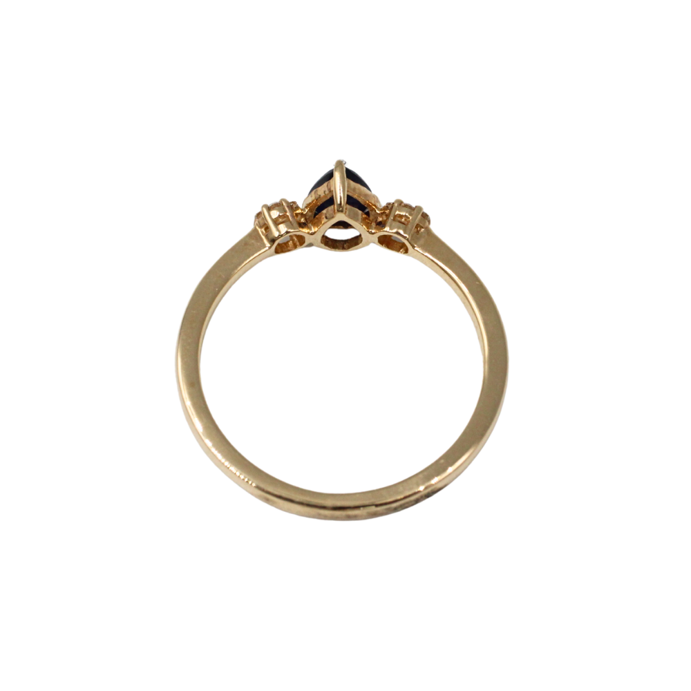 ANILLO ZAFIRO Y DIAMANTES ORO 14k