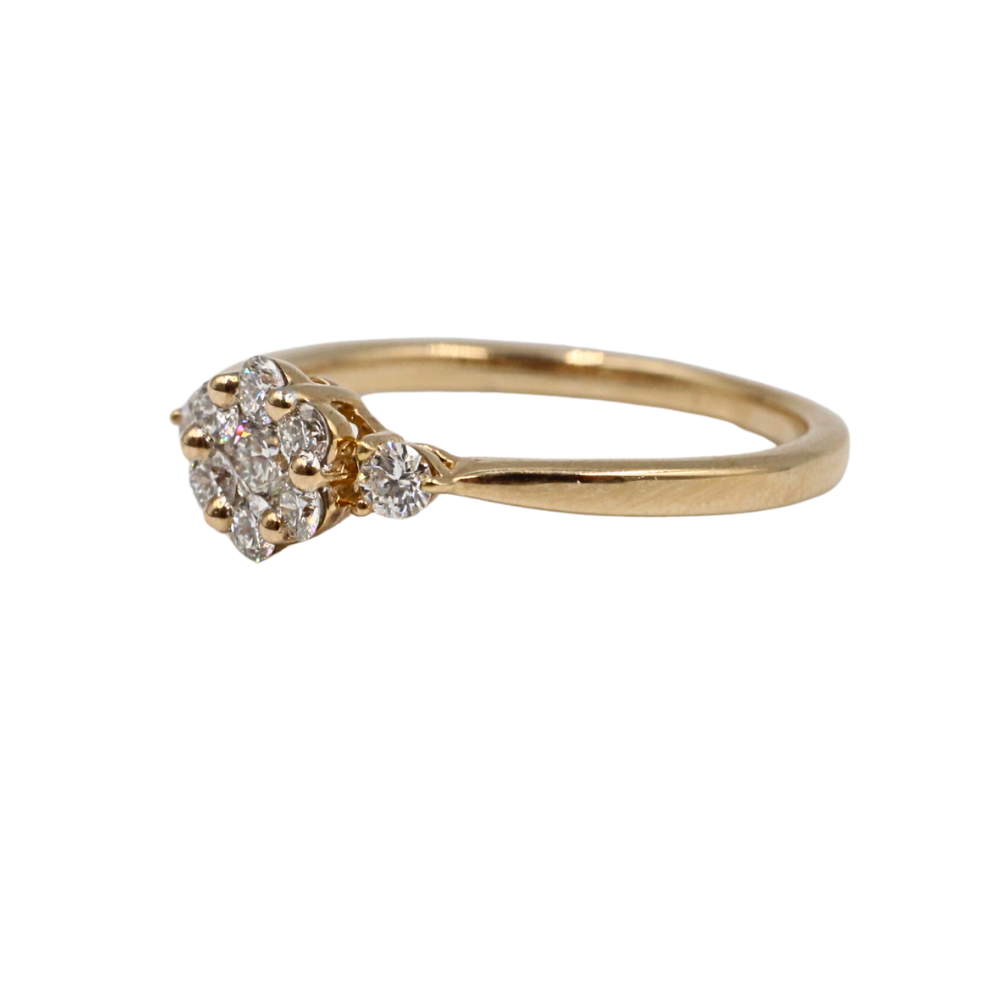 ANILLO DIAMANTES ORO 14K