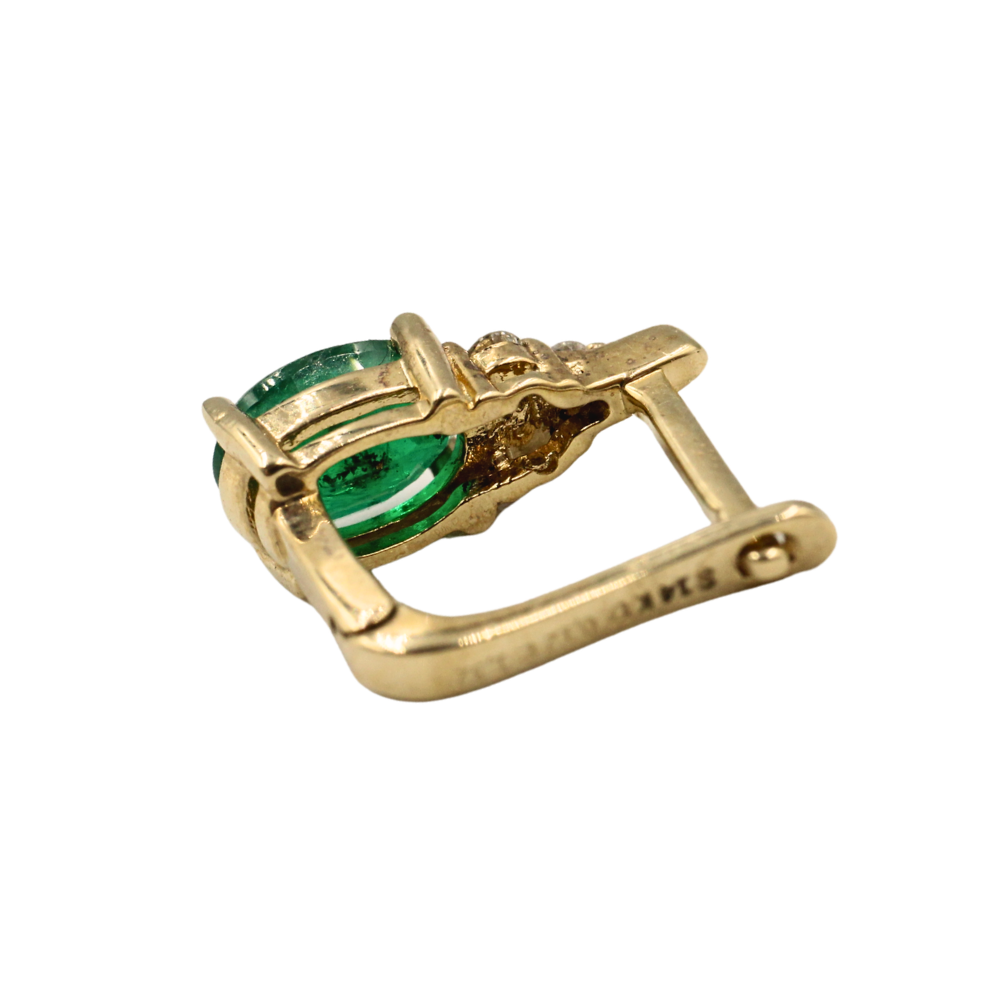 GRAPAS ESMERALDA Y DIAMANTES ORO 14K