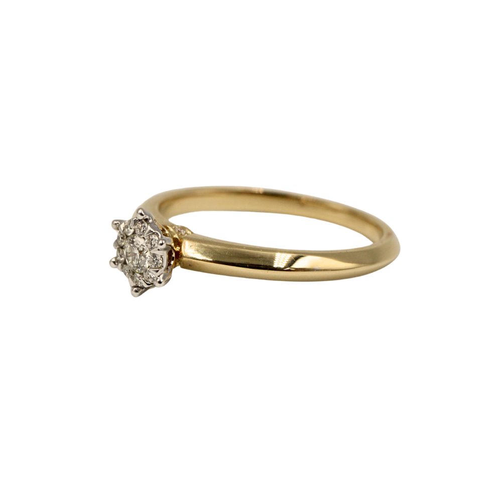 ANILLO DIAMANTES ORO 14K