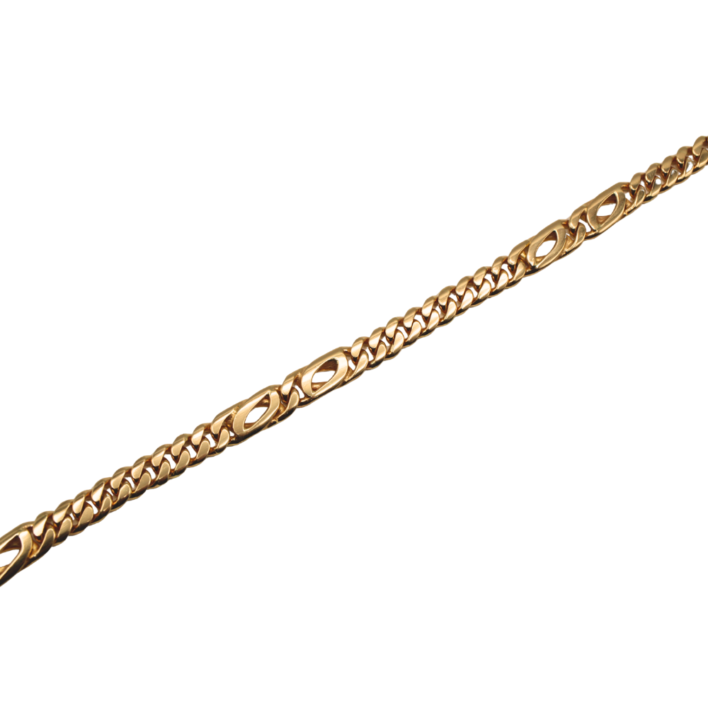PULSERA CUBANA / OJO DE TIGRE ORO 14K