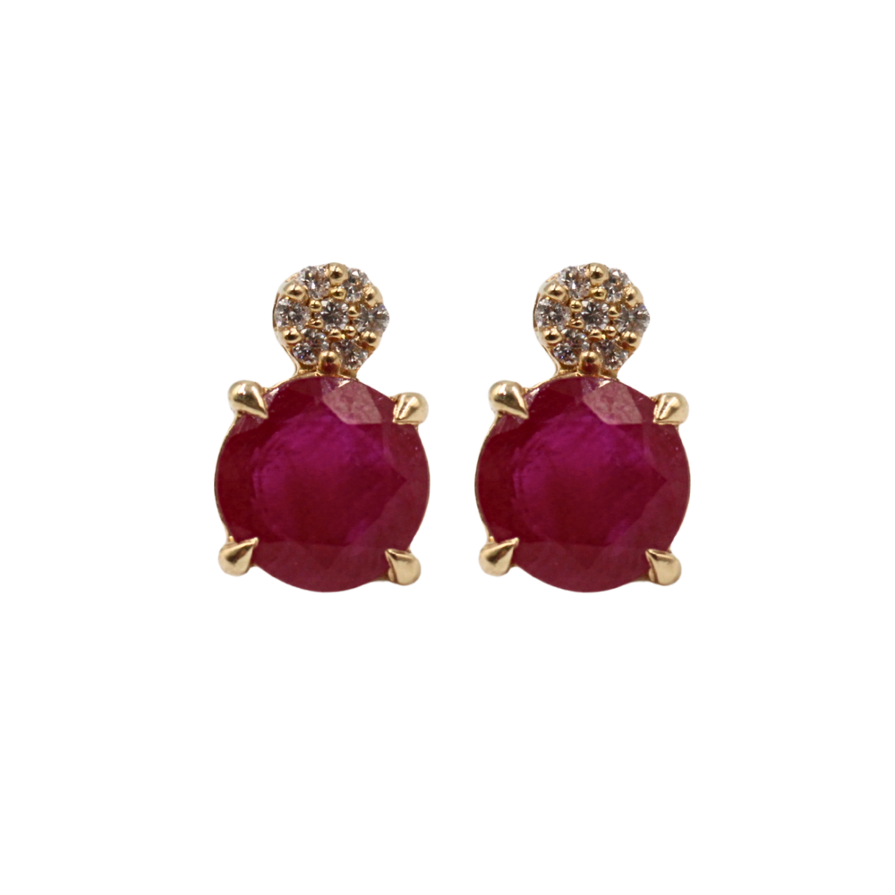 ARETE RUBÍ EN ORO 14K