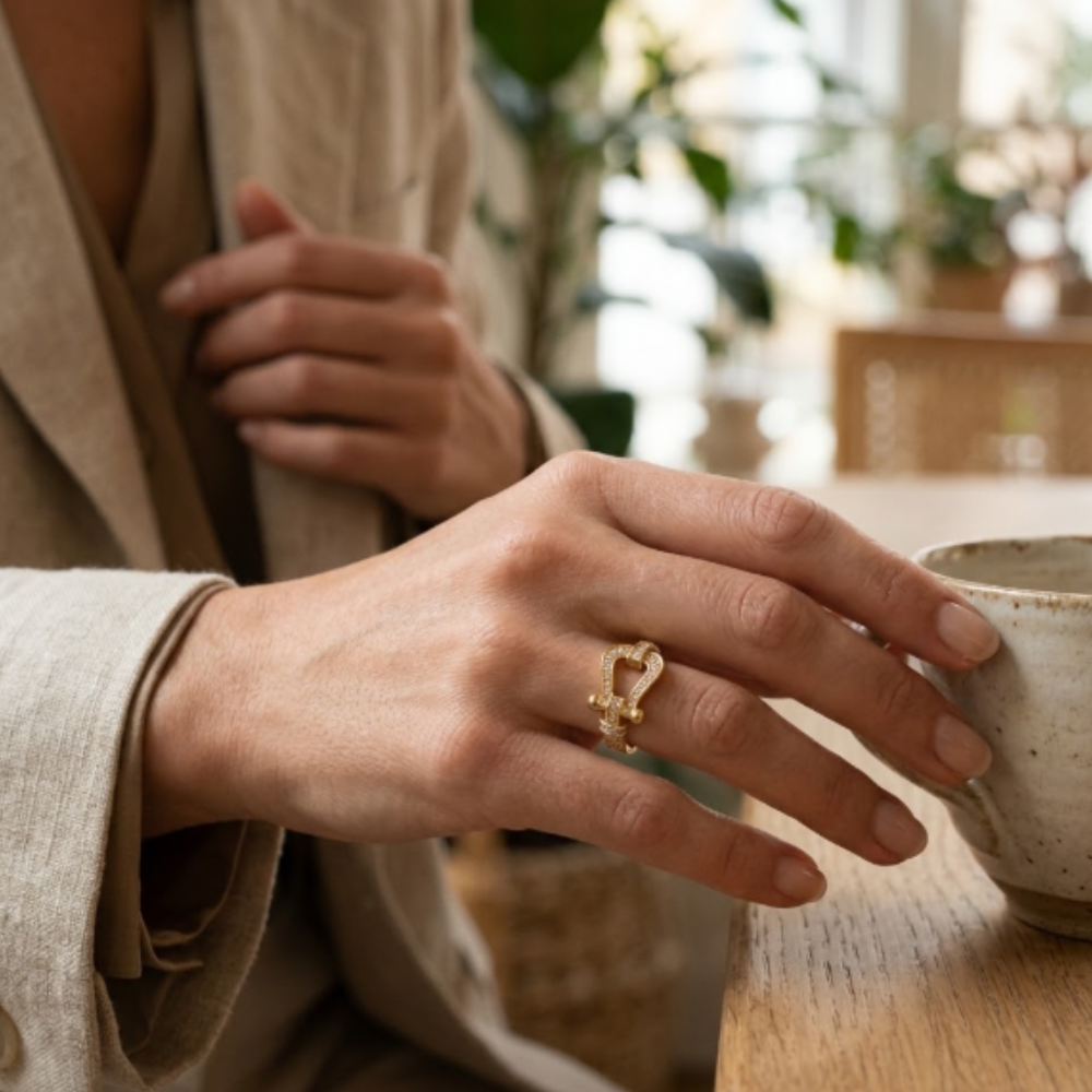 ANILLO HERRADURA ORO 14K