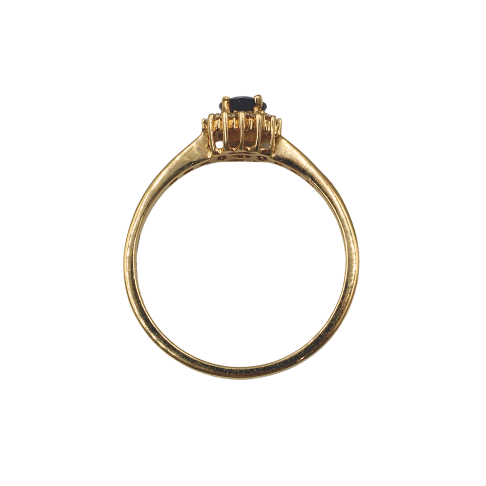 ANILLO ZAFIRO Y DIAMANTES ORO 14K