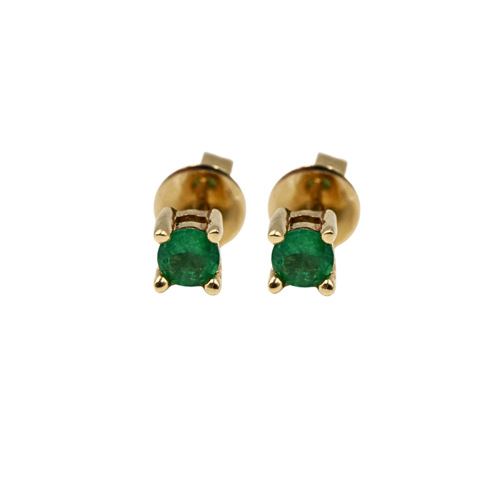 ARETES ESMERALDA ORO 14K