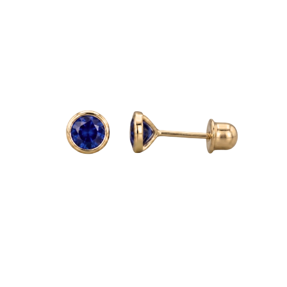 BROQUEL ZAFIRO EN ORO 14K