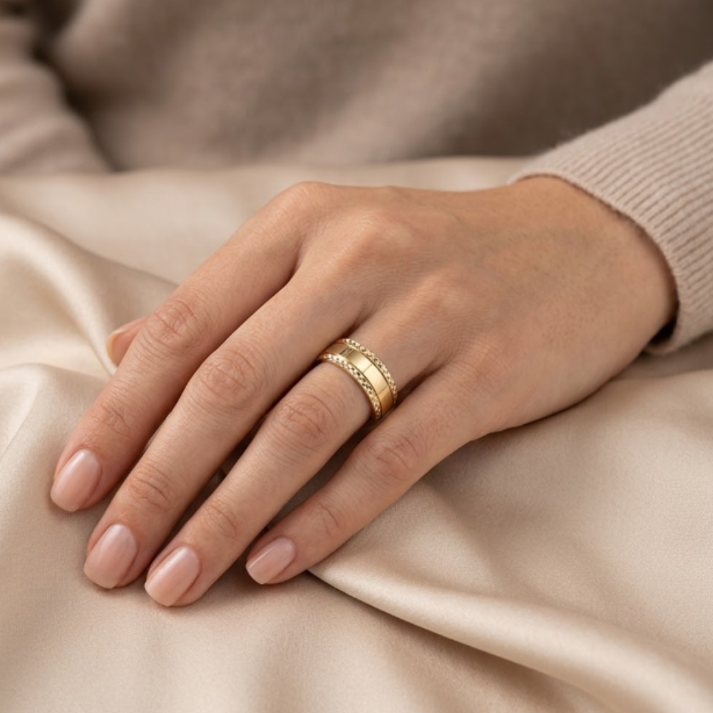 ANILLO GIRATORIO ORO 14K
