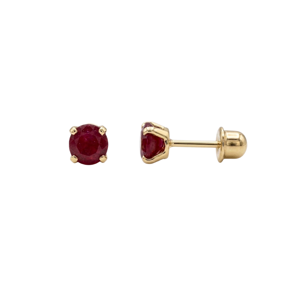 BROQUEL RUBÍ ORO 14K