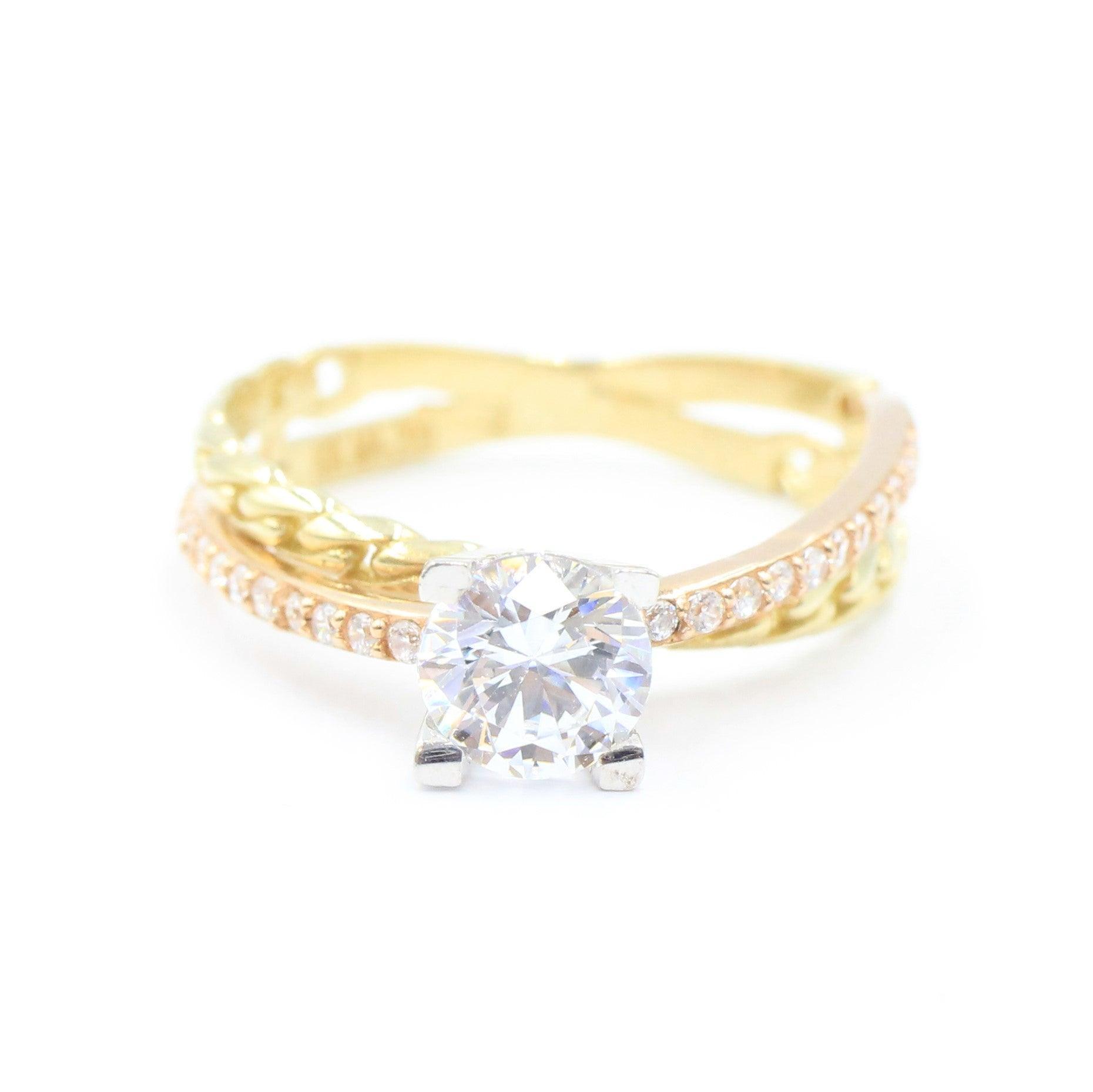 ANILLOS DE COMPROMISO CON PIEDRAS DE ZIRCONIA 10K