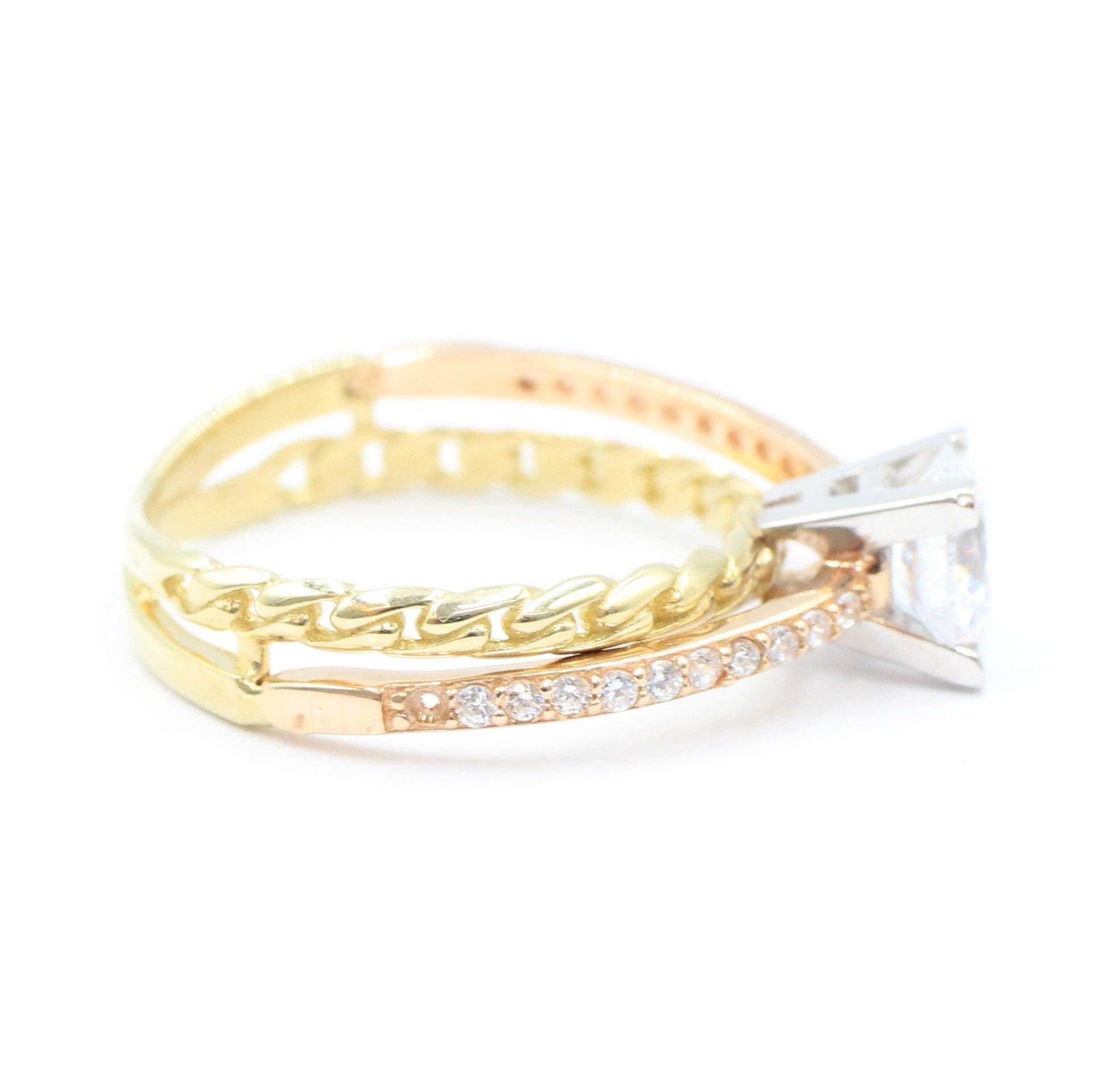 ANILLOS DE COMPROMISO CON PIEDRAS DE ZIRCONIA 10K