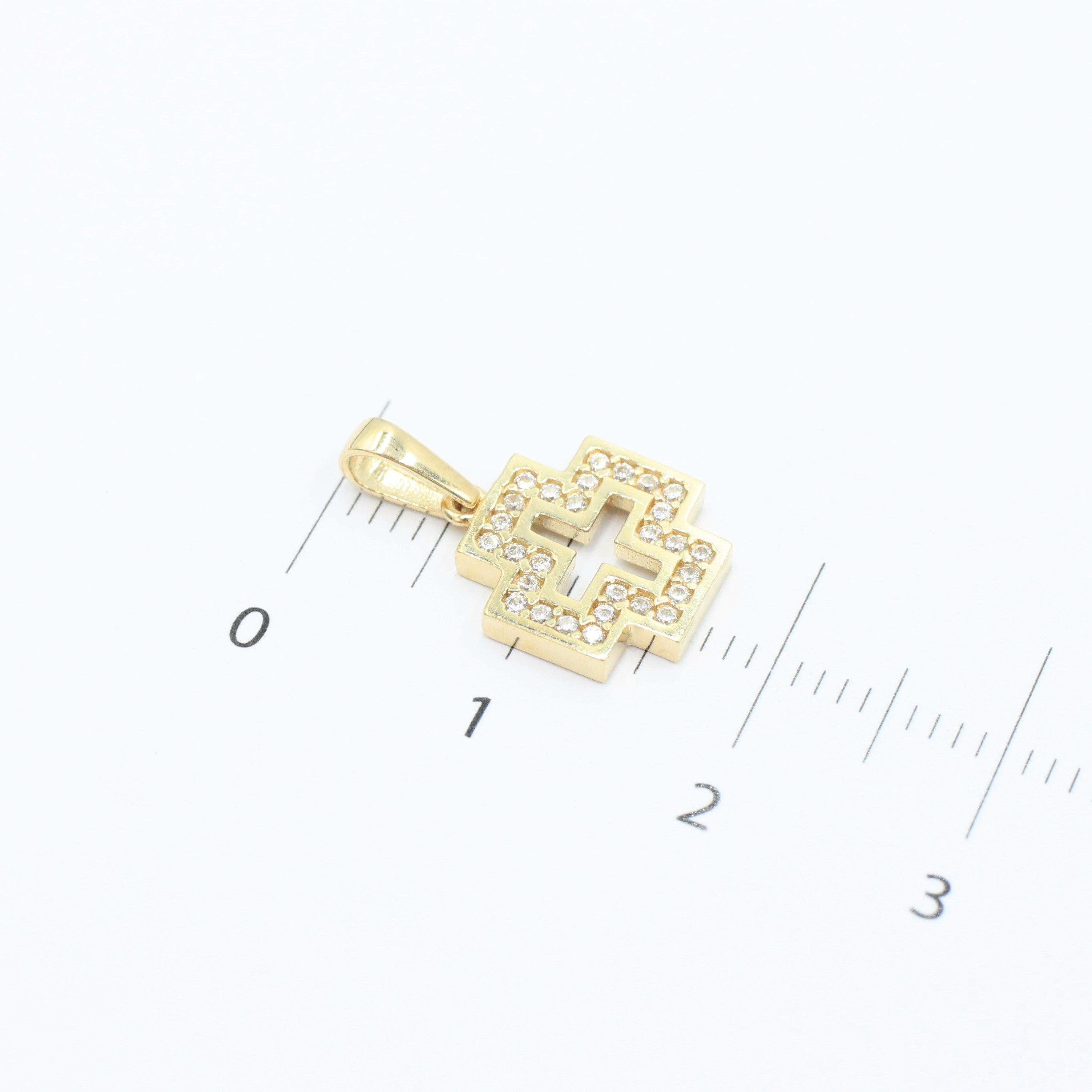 DIJES CRUZ CON PIEDRA ZIRCONIA 10K - Orovel's Collection