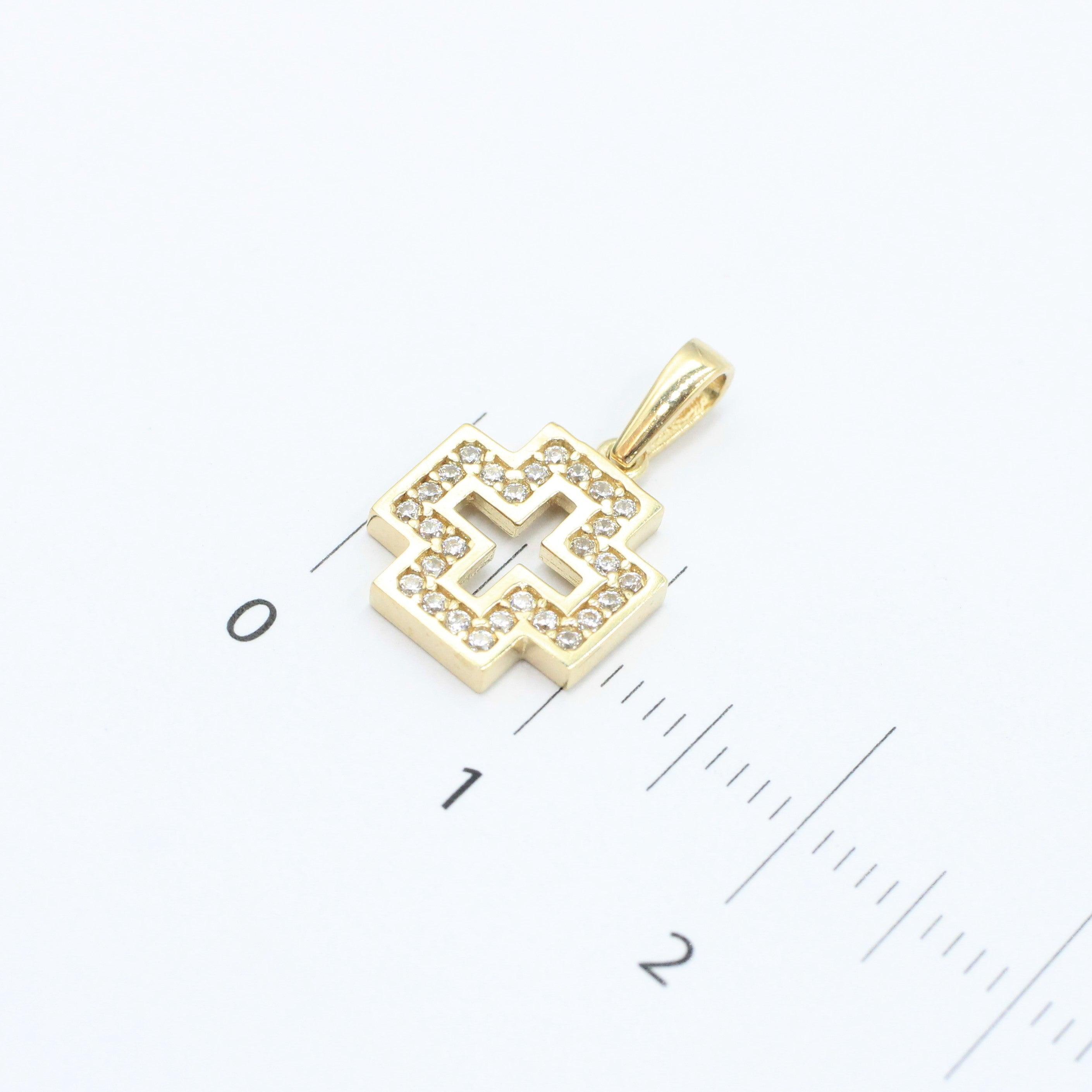 DIJES CRUZ CON PIEDRA ZIRCONIA 10K - Orovel's Collection