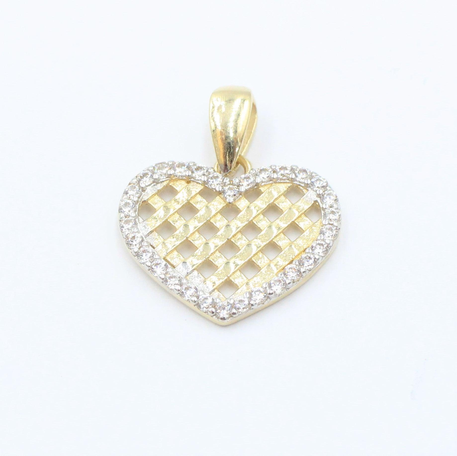 DIJES CORAZON CON PIEDRA ZIRCONIA ORO 10K - Orovel's Collection