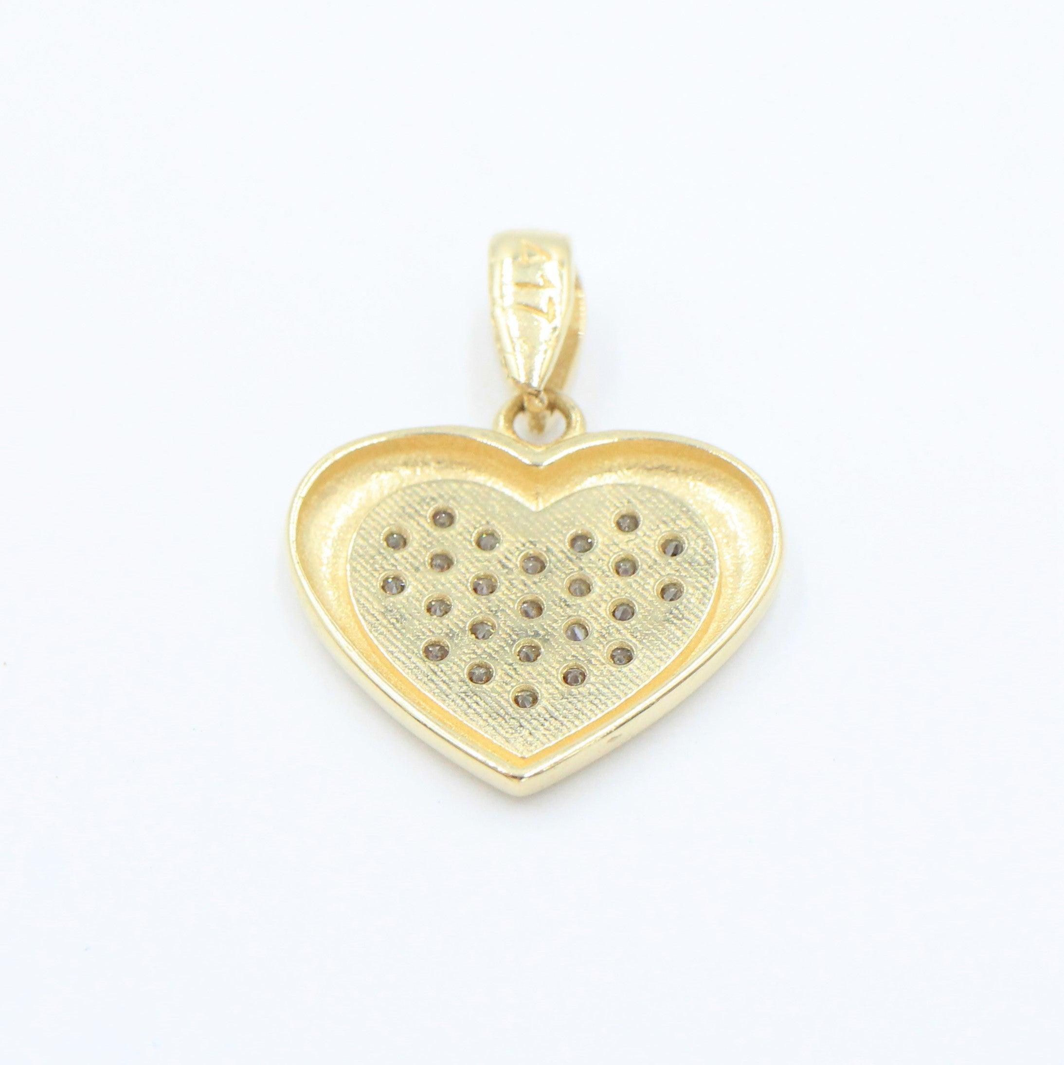 DIJES CORAZON CON PIEDRA ZIRCONIA ORO 10K - Orovel's Collection
