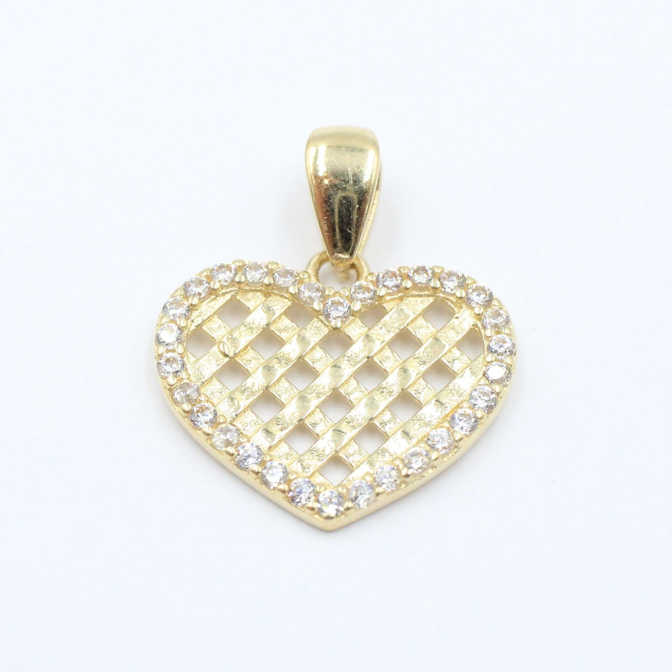 DIJES CORAZON CON PIEDRA ZIRCONIA ORO 14K - TIPOS DE ORO - Orovel's Collection