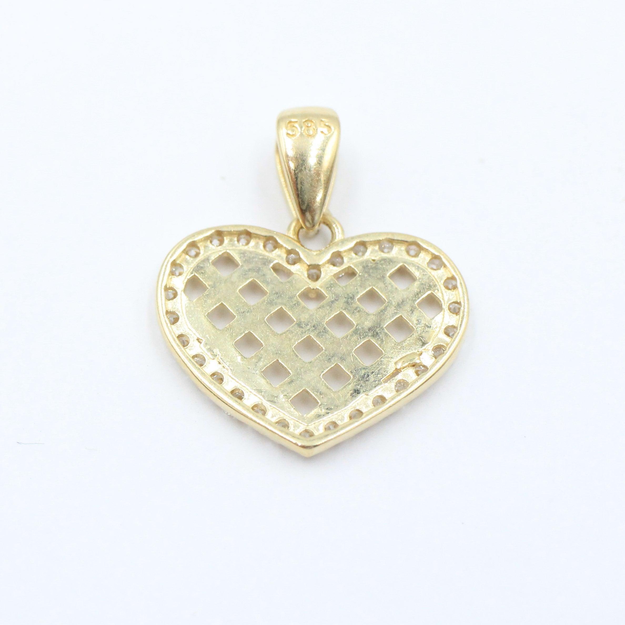 DIJES CORAZON CON PIEDRA ZIRCONIA ORO 14K - TIPOS DE ORO - Orovel's Collection